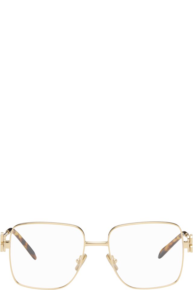 Miu Miu Eyewear — Gold Square Glasses