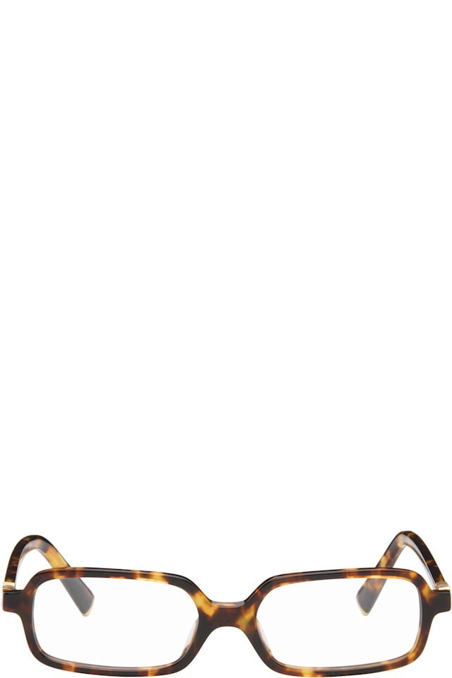 Miu Miu Eyewear — Brown Rectangle Glasses