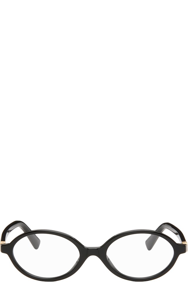Miu Miu Eyewear — Black 'Breaking the Rules' Oval Glasses