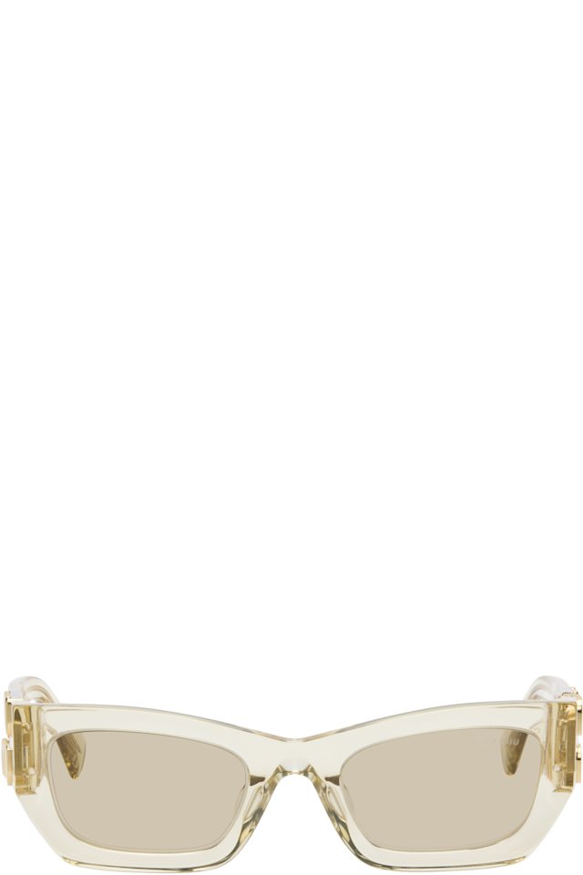 Miu Miu Eyewear — Yellow Miu Glimpse Sunglasses