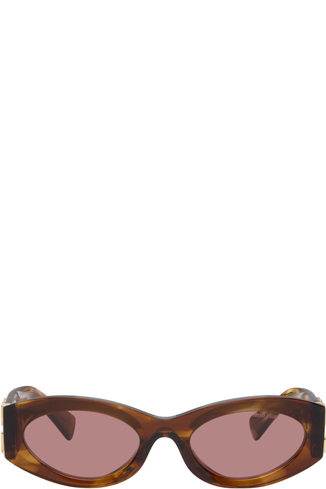 Miu Miu Eyewear — Brown Miu Glimpse Sunglasses