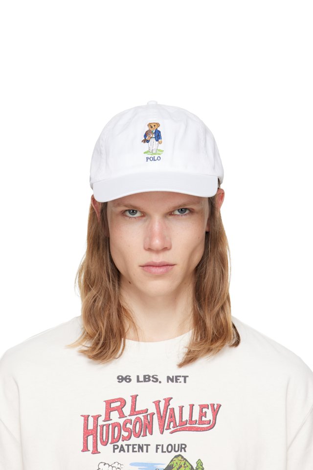 Polo Ralph Lauren — White Polo Bear Twill Ball Cap