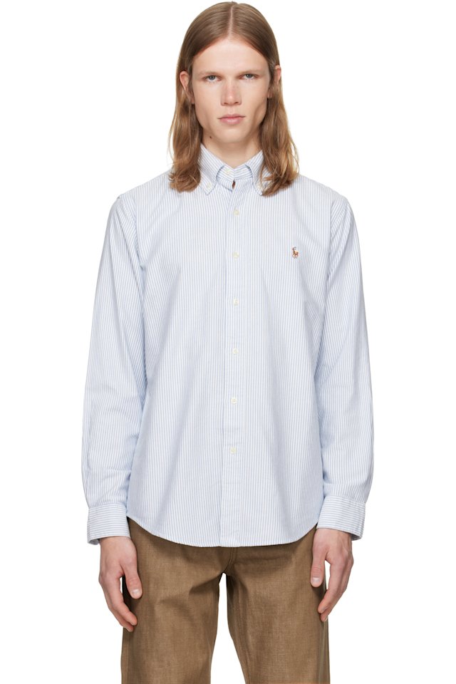 Polo Ralph Lauren — Navy & White Striped Oxford Shirt