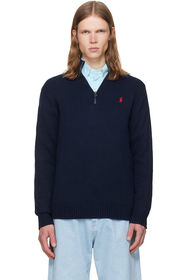 Polo Ralph Lauren — Navy Half-Zip Sweater