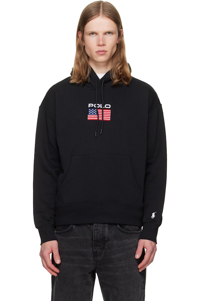 Polo Ralph Lauren — Black Embroidered Logo Hoodie
