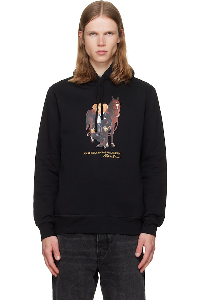 Polo Ralph Lauren — Black Polo Bear & Horse Hoodie