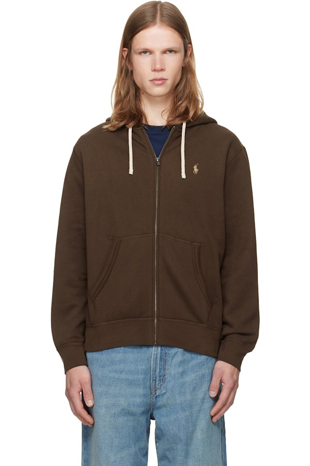 Polo Ralph Lauren — Brown Fleece Full-Zip Hoodie
