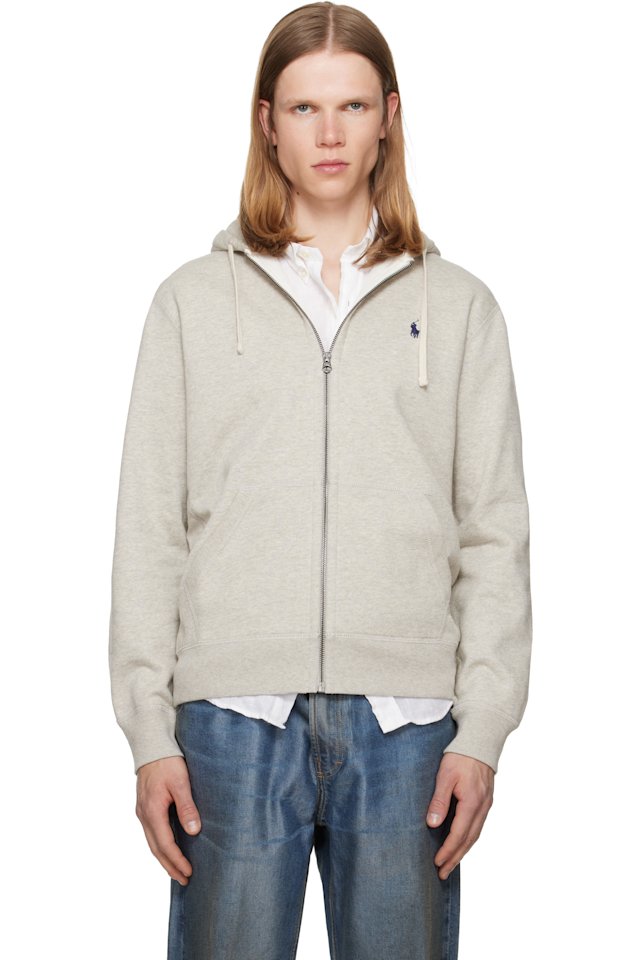 Polo Ralph Lauren — Gray Fleece Full-Zip Hoodie