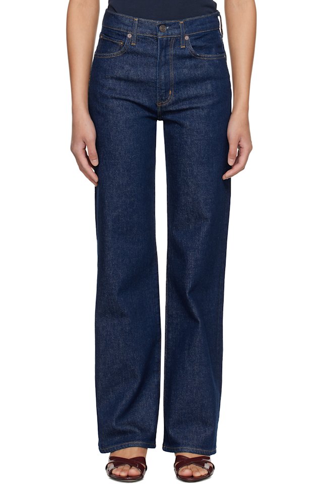 AGOLDE — Navy Harper Straight Jeans