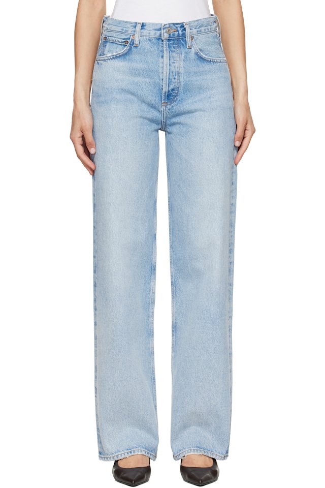 AGOLDE — Blue Ren High Rise Wide Leg Jeans