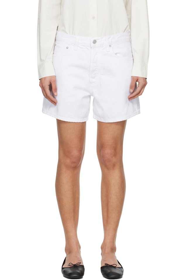 AGOLDE — White Leith Denim Shorts