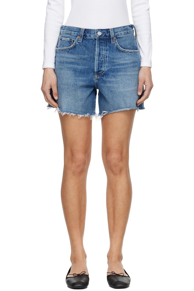 AGOLDE — Blue Nye Denim Shorts