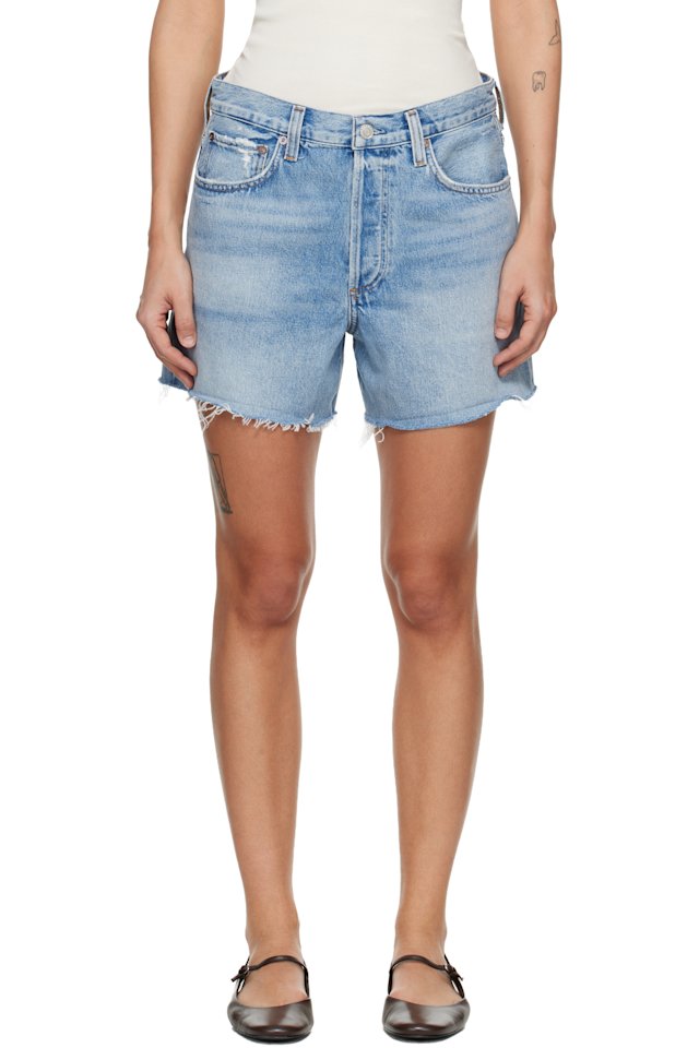AGOLDE — Blue Nye Denim Shorts