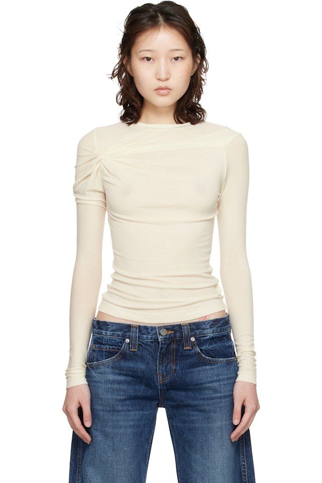 AGOLDE — Off-White Lissa Long Sleeve T-shirt