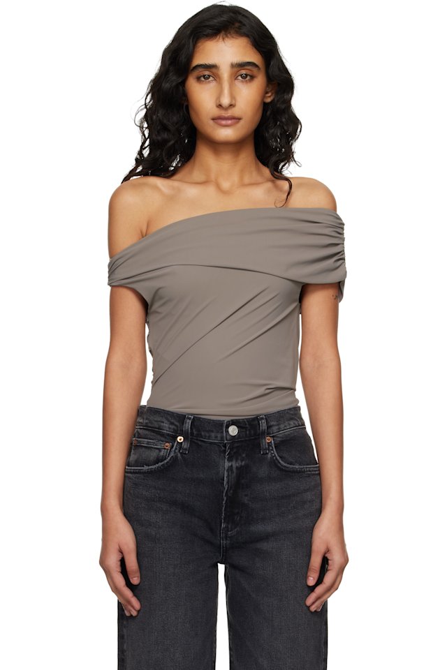 AGOLDE — Taupe Sherilyn Bodysuit