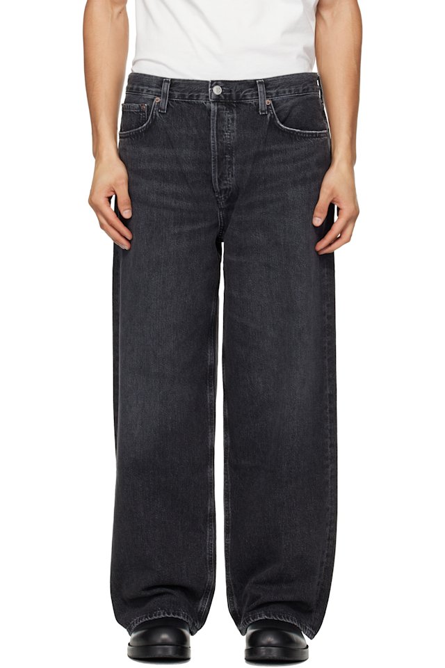 AGOLDE — Gray Low Slung Baggy Jeans
