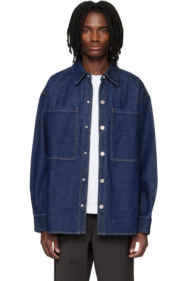 AGOLDE — Navy Atticus Denim Shirt