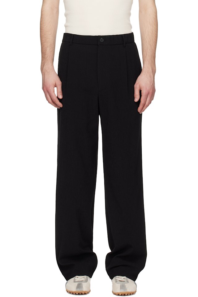 Solid Homme — Black Pleated Trousers