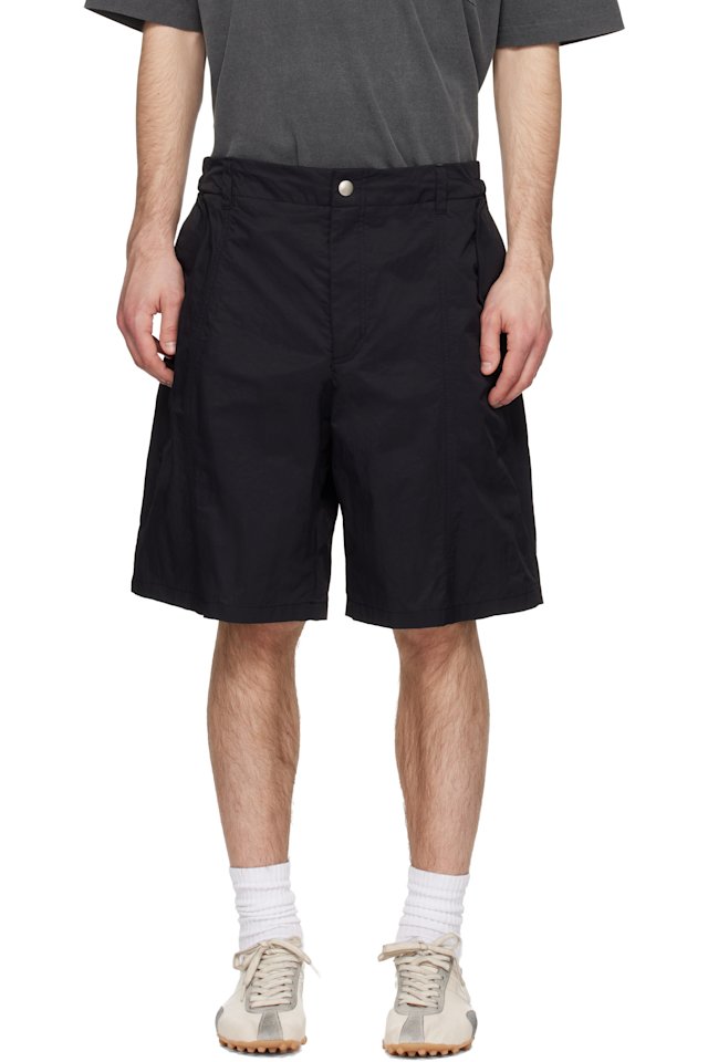 Solid Homme — Black Nylon Shorts
