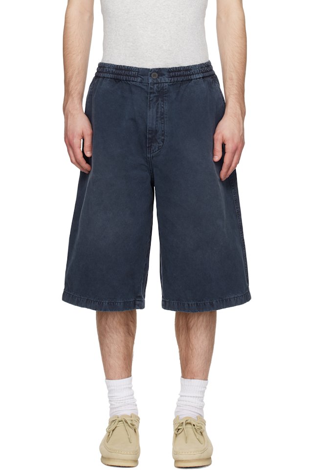Solid Homme — Gray Faded Denim Shorts
