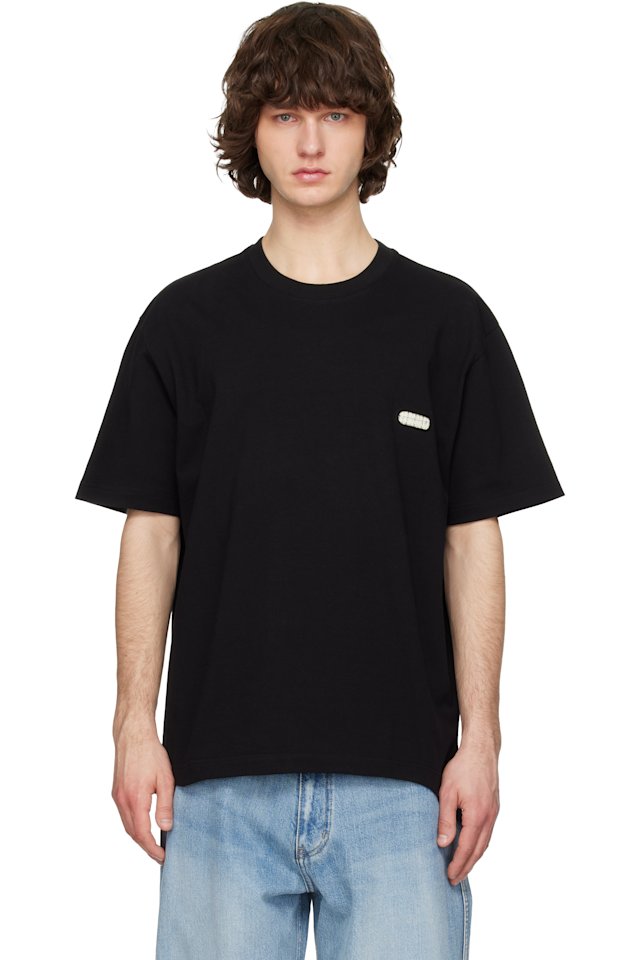 Solid Homme — Black Solid Back Logo Short Sleeve T-shirt