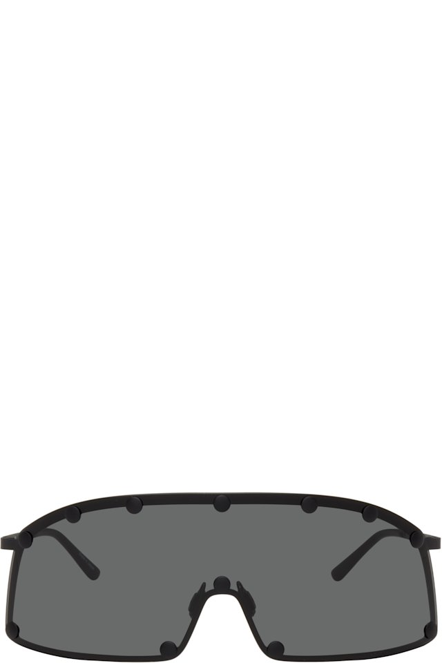 Rick Owens — Black Temple Shielding Sunglasses