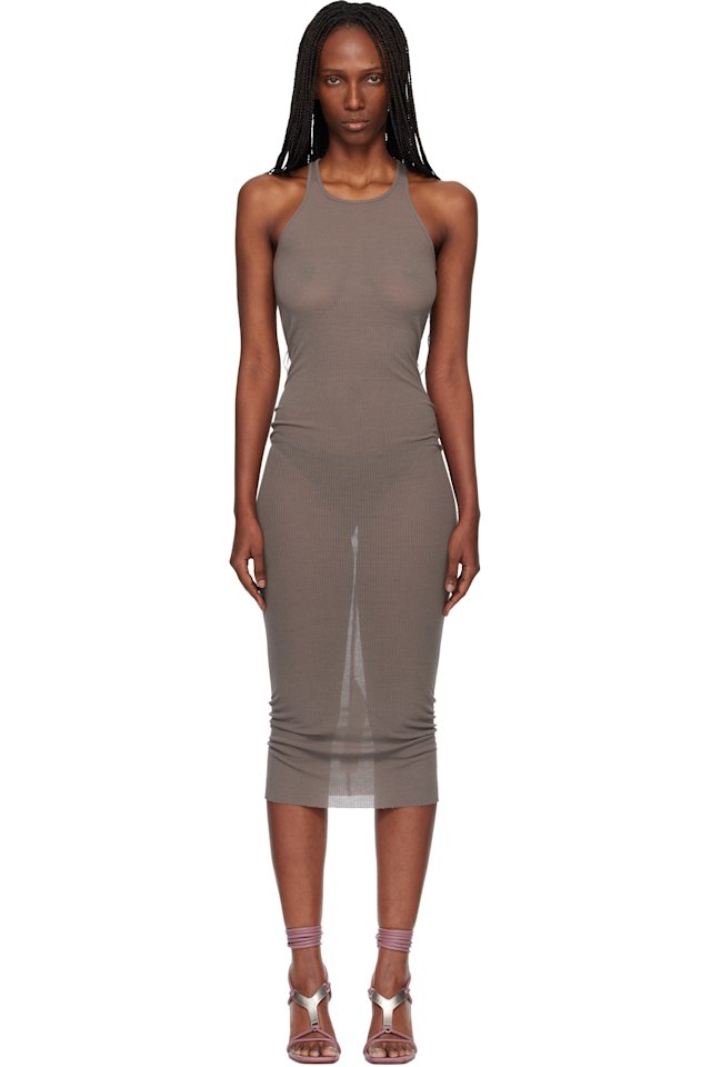 Rick Owens — Gray Temple Tank Midi Dress