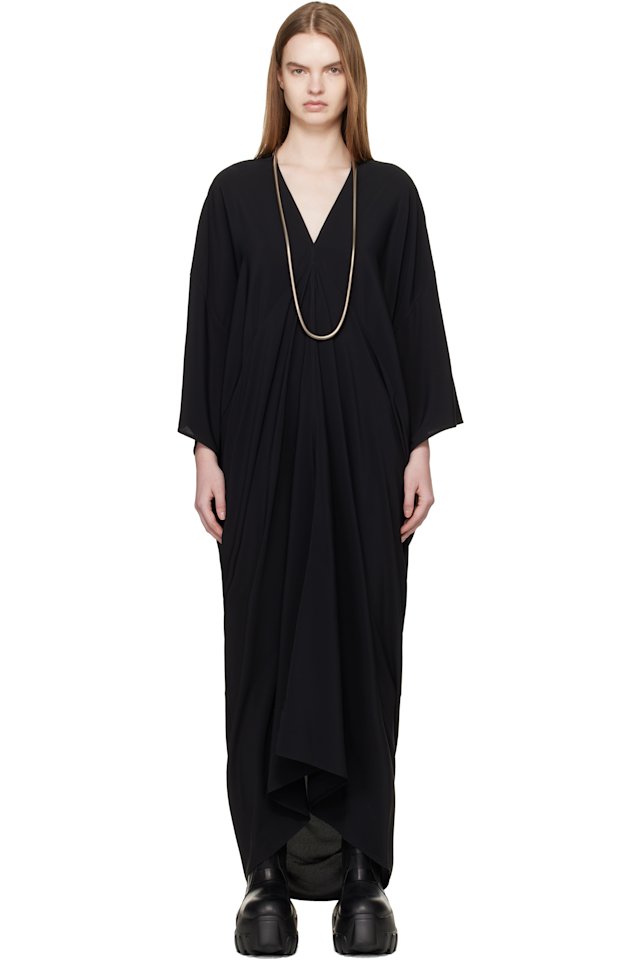 Rick Owens — Black Temple Tommykite Maxi Dress