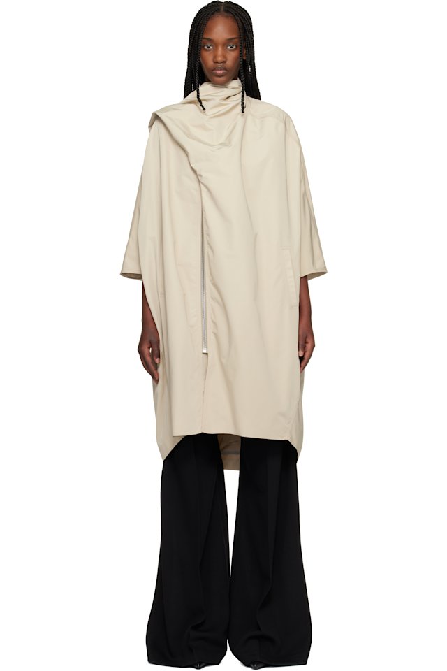 Rick Owens — Off-White Temple Sail Biker Coat