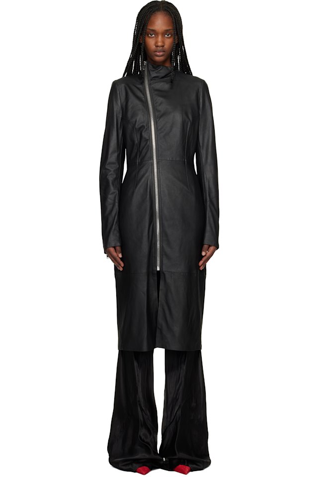 Rick Owens — Black Temple Gary Leather Coat