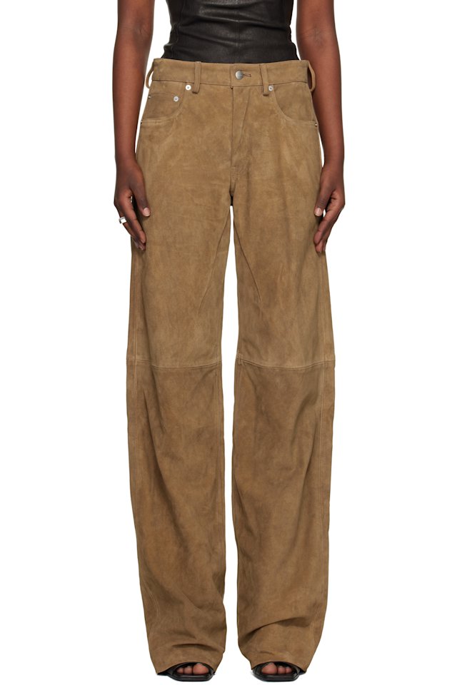 Rick Owens — Tan Temple Geth Suede Pants