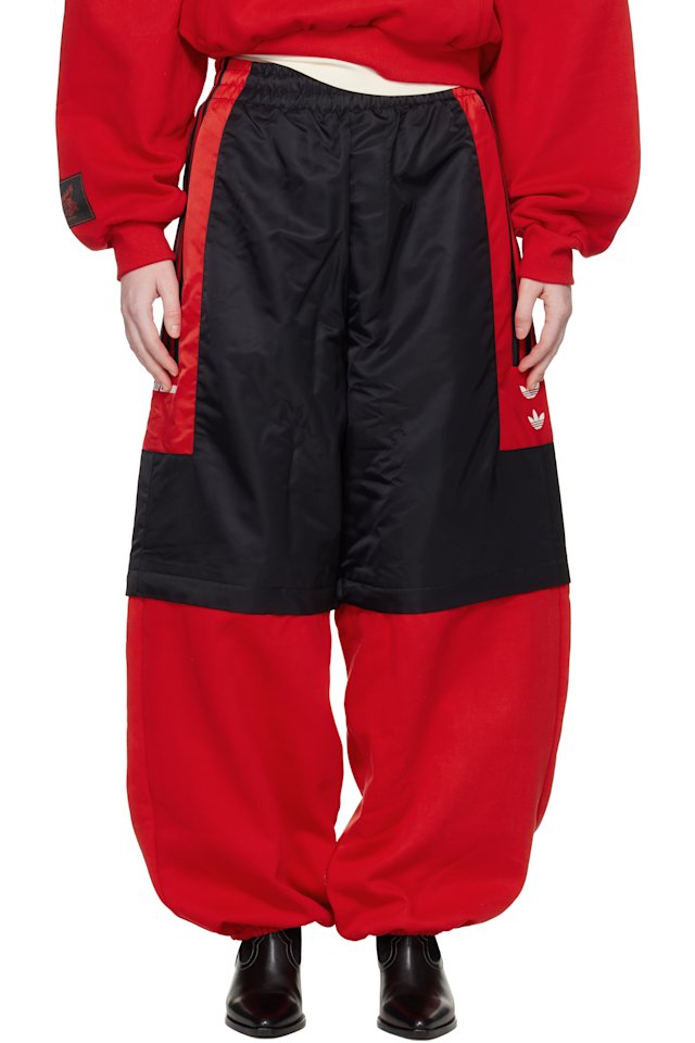 WILLY CHAVARRIA — Black & Red adidas Originals Edition Gomez Zip Off Track Pants