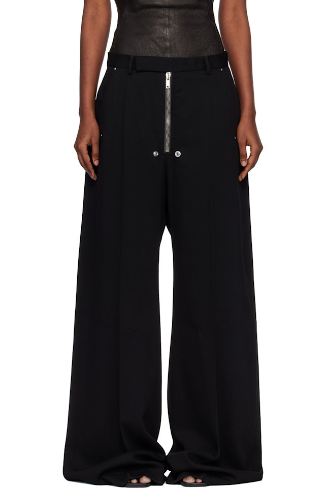 Rick Owens — Black Tailored Wide Belas Trousers