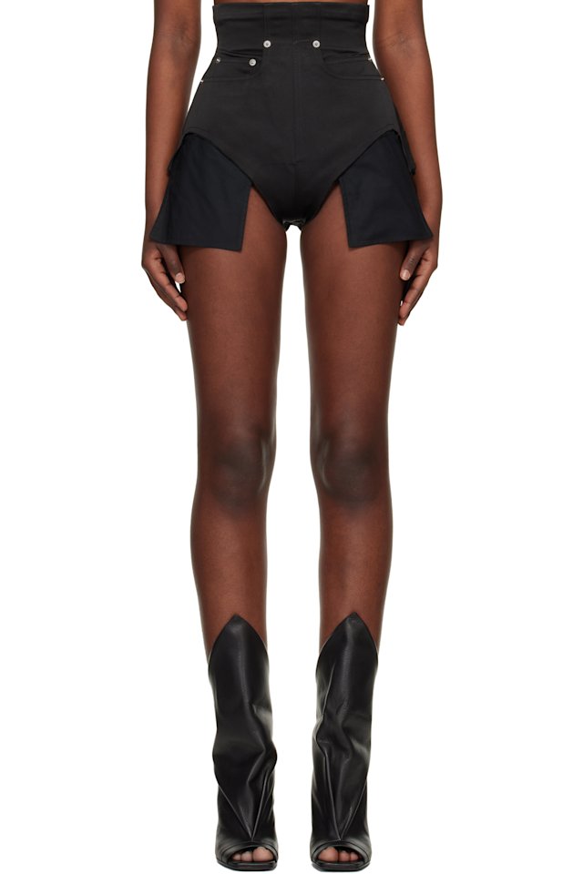 Rick Owens — Black Temple Dirt Cutoffs Shorts