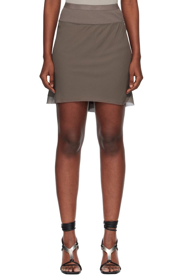 Rick Owens — Gray Temple Short Bias Miniskirt