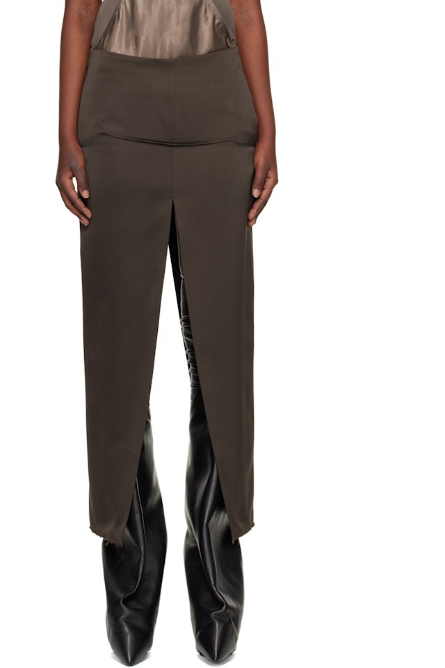 Rick Owens — Gray Temple Sliced Midi Skirt