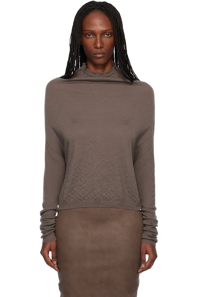 Rick Owens — Gray Temple LS Crater Sweater