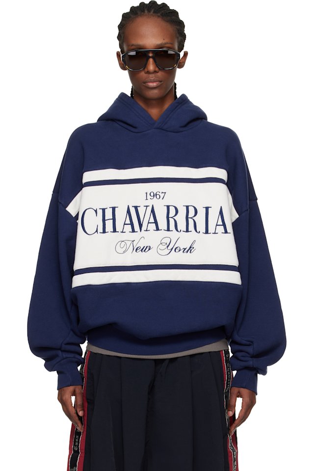 WILLY CHAVARRIA — Navy 'Chavarria' Stripe Gilroy Hoodie