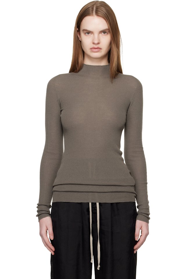 Rick Owens — Gray Temple LS Turtle Sweater