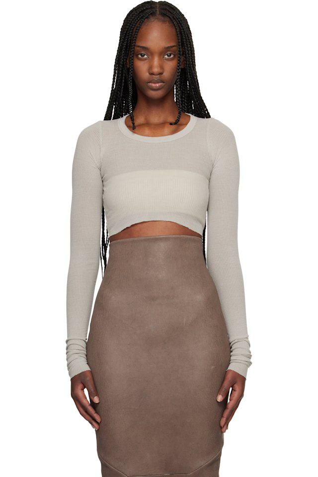 Rick Owens — Off-White LS Crop T-shirt