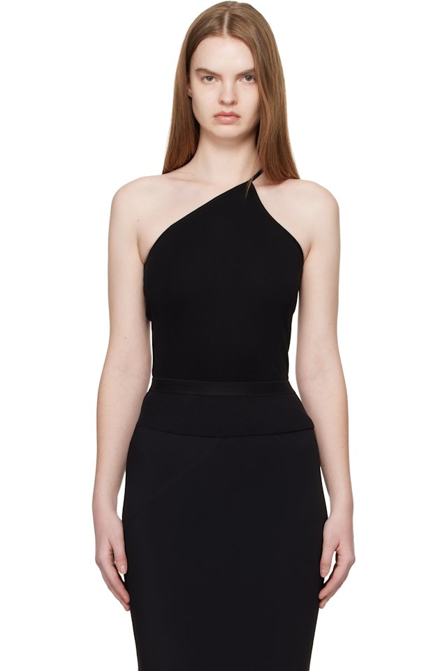Rick Owens — Black Temple One Shoulder Top
