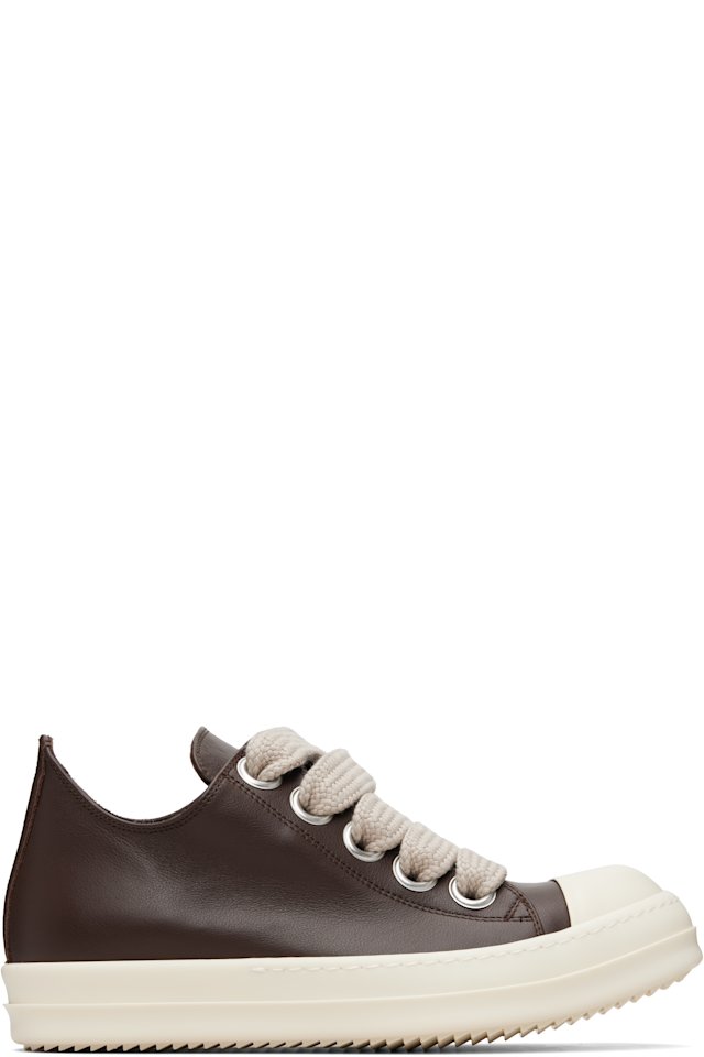 Rick Owens — Brown Temple Jumbolace Low Sneakers