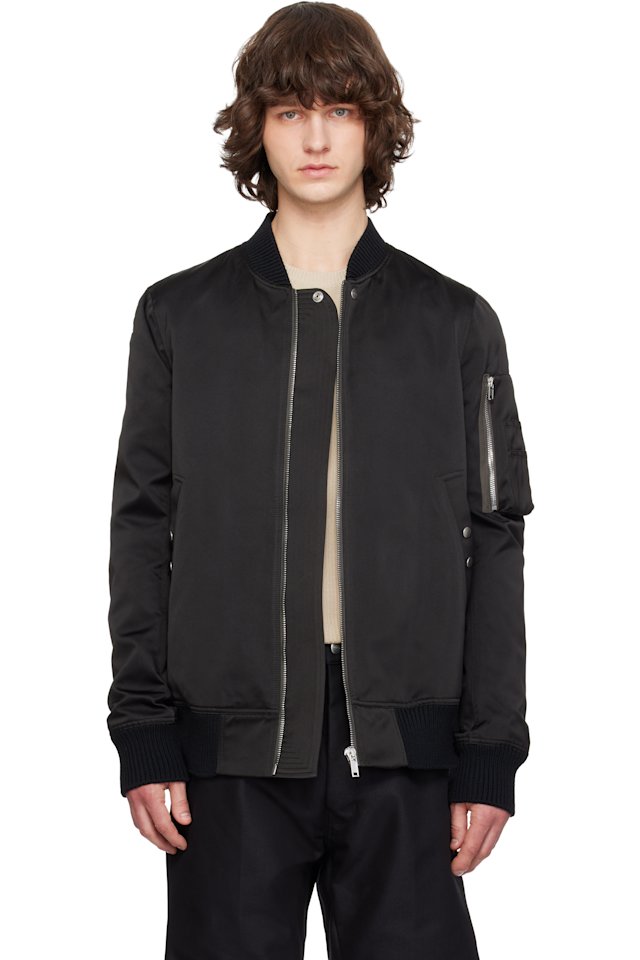 Rick Owens — Black Temple Classic Flight Bomber Jacket
