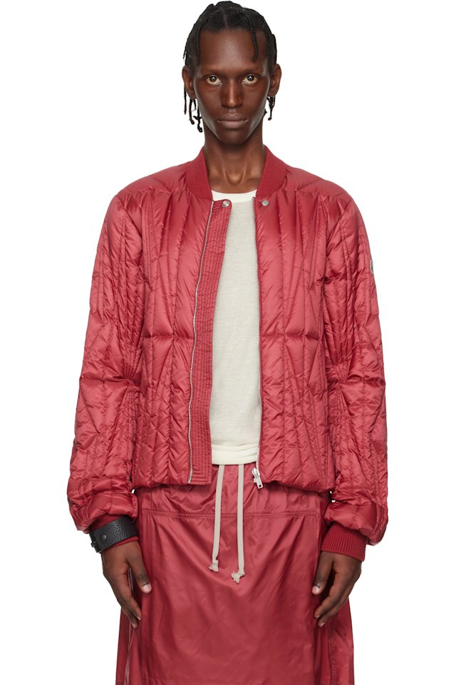 Rick Owens — Moncler + Rick Owens Red Geocamo Flight Jacket