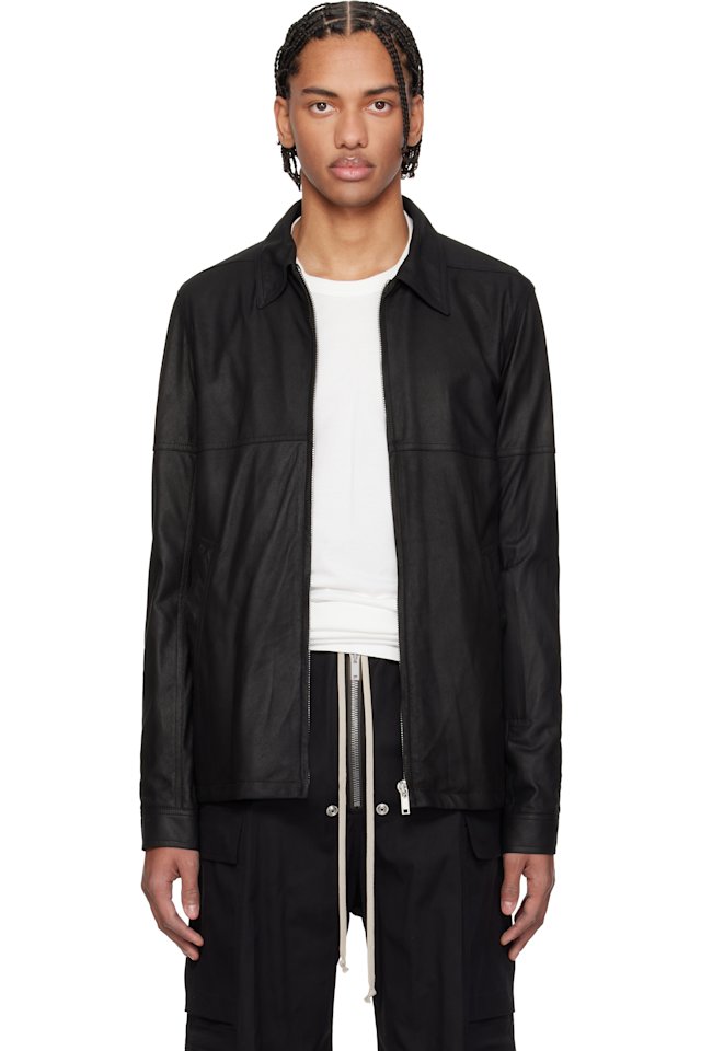Rick Owens — Black Temple Brad Leather Jacket