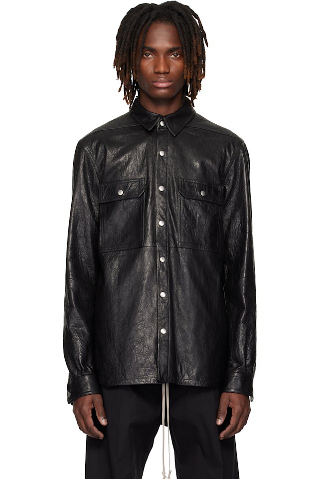 Rick Owens — Black Temple Lambskin Outershirt