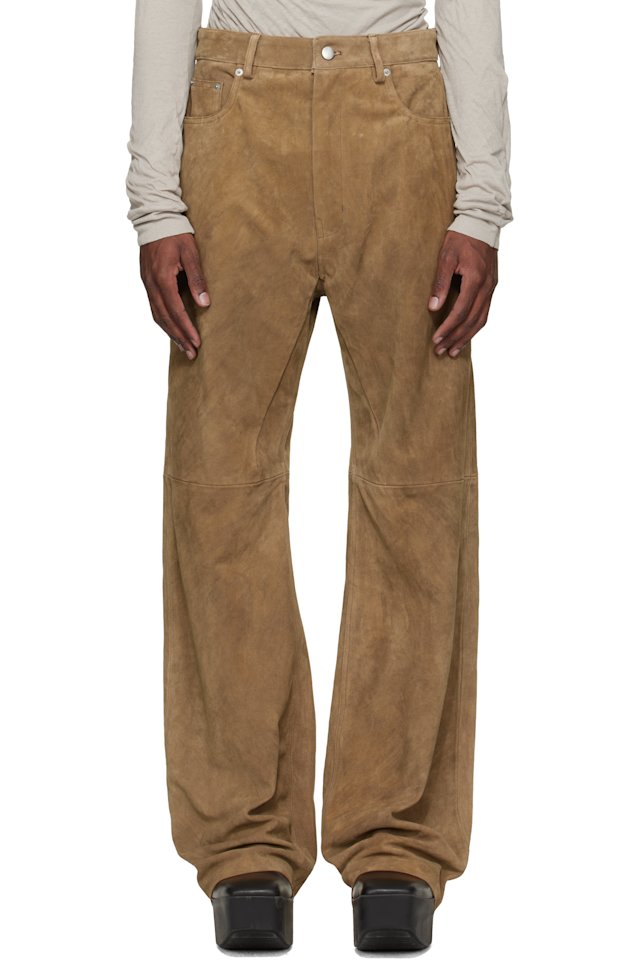 Rick Owens — Brown Temple Geth Suede Pants