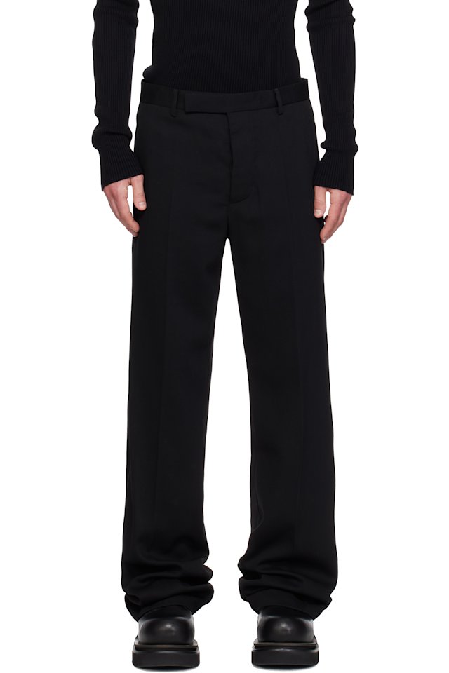 Rick Owens — Black Temple Tailored Dietrich Trousers