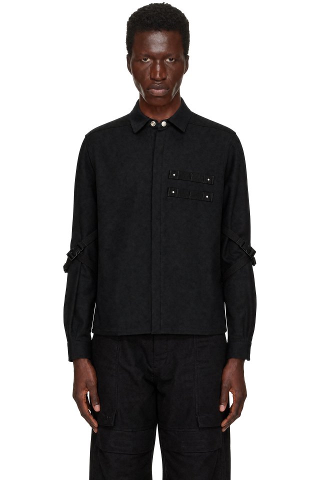 Rick Owens — Black Tower Bonotto Whipcord Rowland Shirt