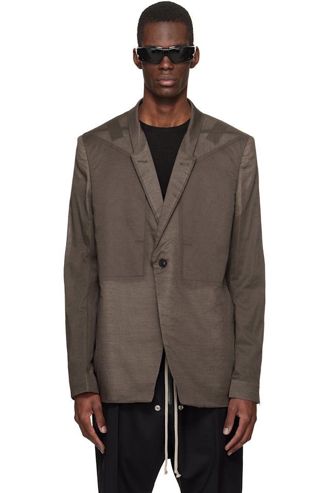 Rick Owens — Brown Temple Fogpocket Soft Soft Blazer
